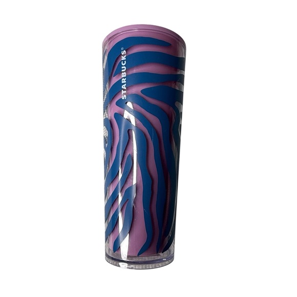 Starbucks Other - Starbucks Tumbler - Pink and Blue Zebra Print -‎ 24oz Cold Cup